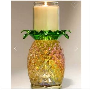 PINEAPPLE GLITTER WATER GLOBE SINGLE WICK PEDESTAL CANDLE HOLDER by Bath & Body